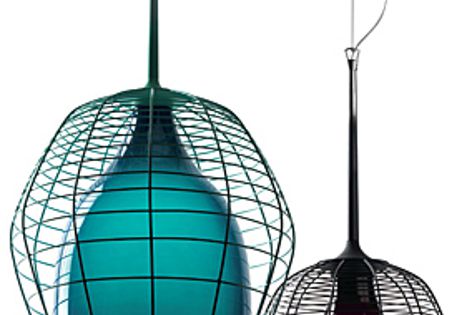 The Foscarini Cage lights are made of metal and blown glass, and are available from Space Furniture.