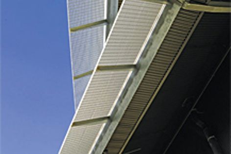 Hi-Light screening systems used to create a light and transparent appearance to the roof edge.