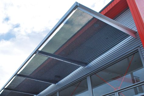 The Kaynemaile Building-Armour tension screen system was used recently on a new building by Our Space Architecture, constructed by Canam Construction.