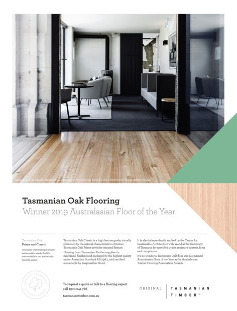 Tasmanian Oak Classic Grade at ‘The Retreat’ at Pumphouse Point by Jaws Architects. Image: Adam Gibson.