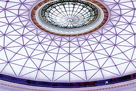 Barrisol microperforated acoustic ceilings is used at the refurbished Brisbane City Hall dome.