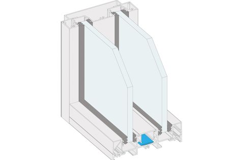 The 105-mm-wide frame on the partitioning system gives an approximate 44-mm gap between glass, making it ideal for applications where acoustic privacy is required.