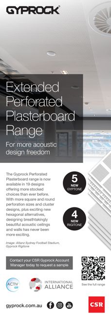 Extended Perforated Plasterboard range