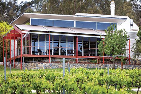 Varioscreen retractable roof systems at an Artisans of Barossa winery, in South Australia.