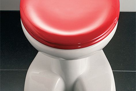 Raised foot supports on the Kind toilet pan ensure comfortable seating for children.