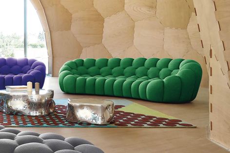 Designed by Sacha Lakic, Roch Bobois’ colourful Bubble sofa is upholstered in soft and comfortable Calin fabric.