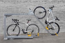 Double-tier bicycle racks