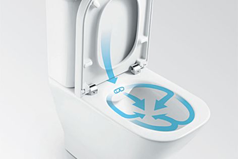 The Gap Clean Rim toilet saves up to 30% of water used in flushing.