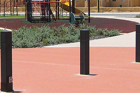 Recyclable Flexipole bollards are made from plantation materials and a composite coating.