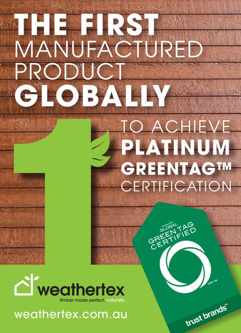 GreenTag-certified cladding by Weathertex
