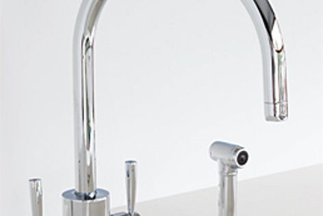 The Contemporary collection with options of single or twin lever handles, spray rinse models, etc.